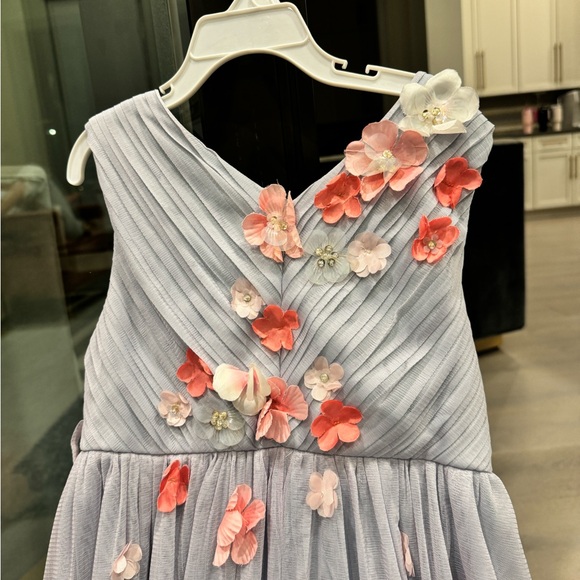 Monsoon  formal tulle  maxi dress light pale blue 9 - Picture 2 of 5